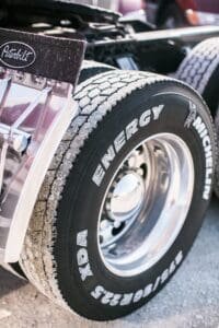 Close-up of a Michelin tire labeled "ENERGY"