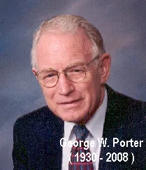 Portrait of George W. Porter, a distinguished figure, wearing glasses and a suit, known for his contributions from 1930 to 2008.